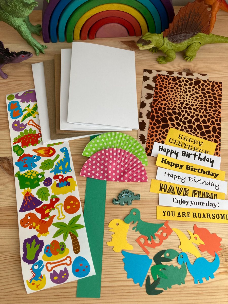 Kids Card Making Kit - Dinosaur Craft Kit