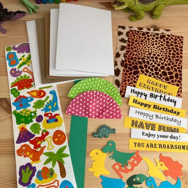 Kids Card Making Kit - Dinosaur Craft Kit