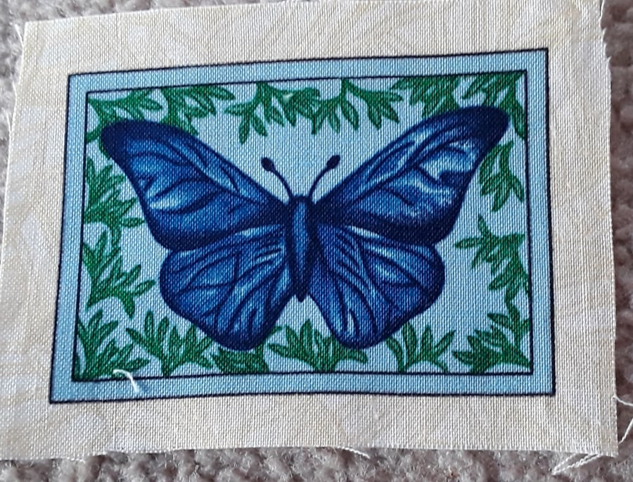 Blue butterfly. 100% cotton fabric