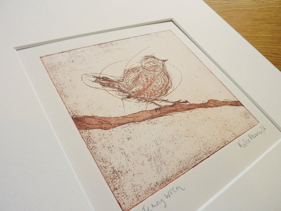 WREN PRINT - Bird Art - Bird Print - Handmade Scotland Art