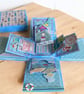 Luxury Handmade Beach Huts & Boats Pop Up Explosion Box Card.