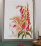 Summer girl foxglove painting 