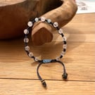 Quartz and Aquamarine beaded bracelet
