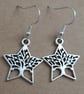 tree of life silver plate earrings tree of life within a star shaped  charm 