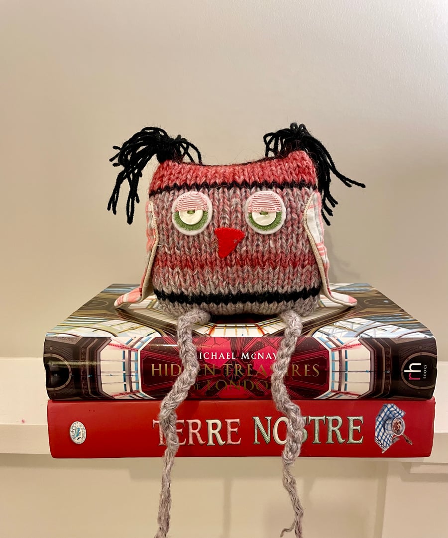 Knitted owl ornament