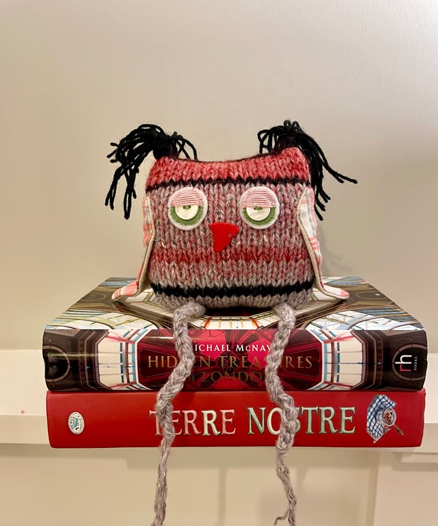 Knitted owl ornament