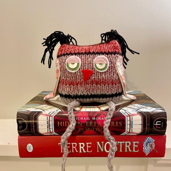 Knitted owl ornament