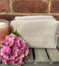 Beige Linen Look Box Pouch - Image 1