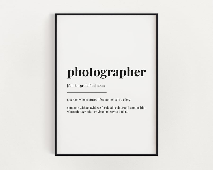 Photographer Definition Print