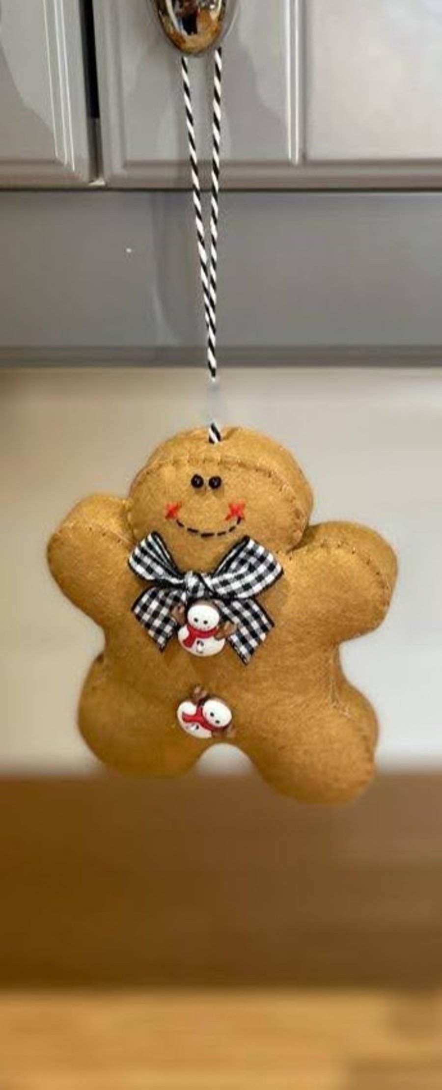 Snowman Buttons felt gingerbread man