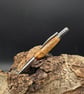 Handcrafted Amboyna Burl Wood Ballpoint Twist pen with Rhodium and Black Finish
