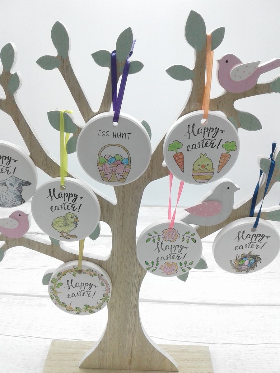 Easter decorations. Spring ceramic decorations. Set of 7.