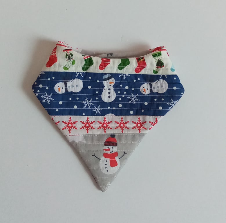 Baby's first Christmas Bandana bib, patchwork bib, Xmas reversible bib, 