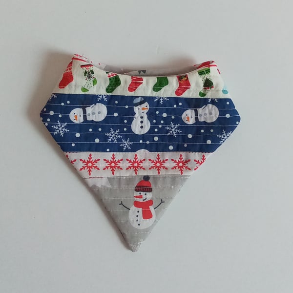 Baby's first Christmas Bandana bib, patchwork bib, Xmas reversible bib, 