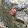 Wooden Elm Burr with electric blue resin pendant jewellery necklace