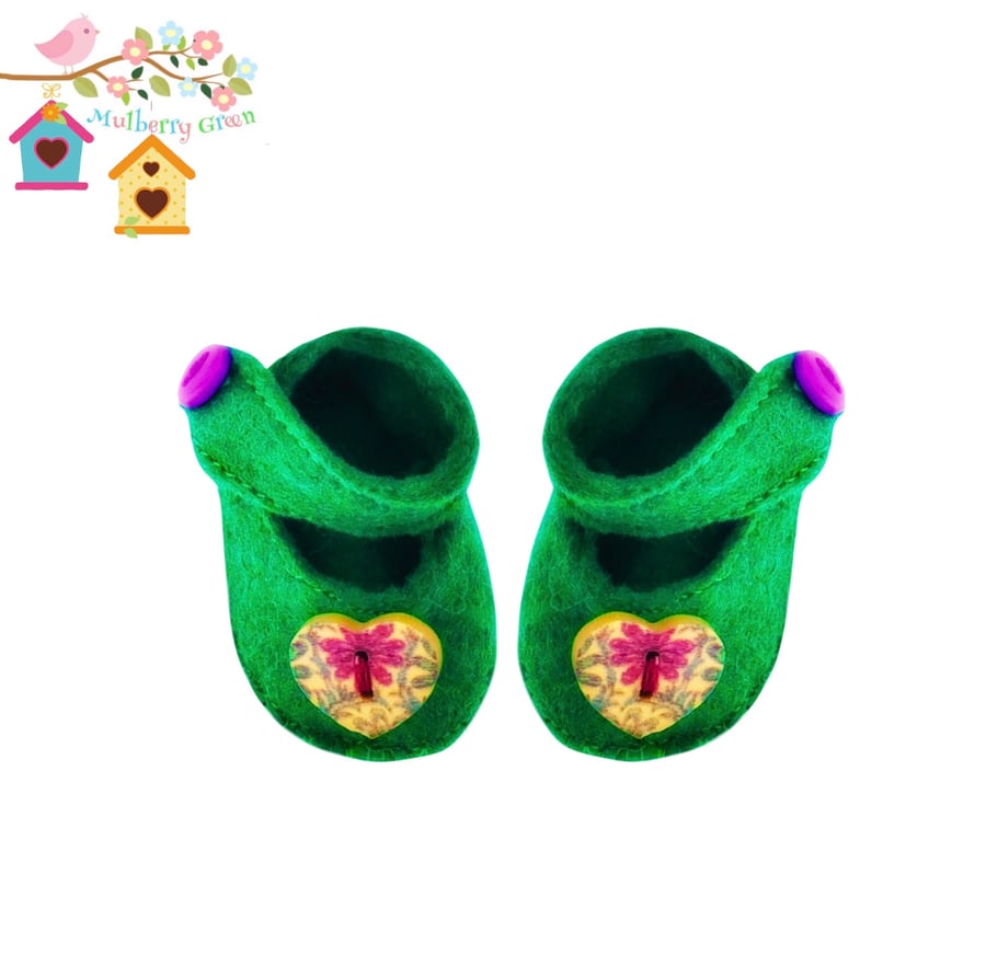 Reserved for Maureen - Green Heart Shoes