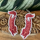 Folk Foxes recycled tin and silver earrings.