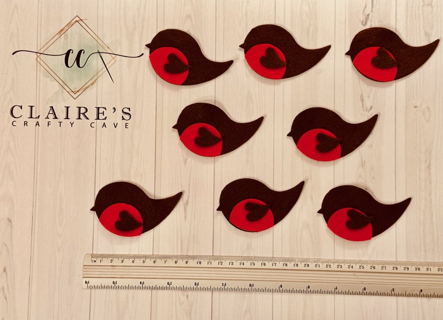 Felt robin die cut shapes