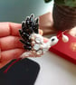 Elegant Beaded Stork Brooch with Pearl Accent, Handmade Gift for Baby Showers, E