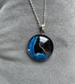 Stainless steel necklace with hand-painted acrylic design - Image 2