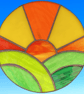 Sunset Over Downs - stained glass suncatcher