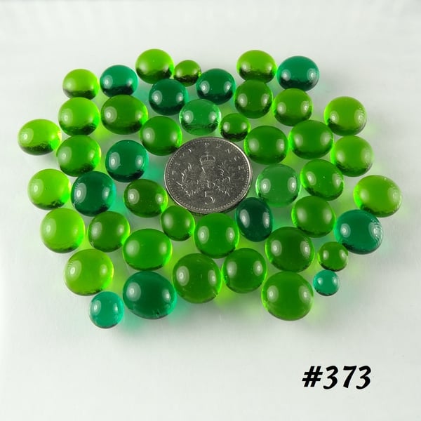 25g green art glass cabochons, for jewellery making, crafting (373)