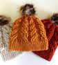 Cosy Cabled Crochet Beanie Hat - Adult