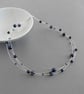 Navy Floating Pearl Necklace - Dark Blue Three Strand Jewellery Gifts for Women - Image 3