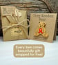 Heart Disease Awareness Teddy Bear Pin, Handmade Red Ribbon Brooch, Personalised - Image 5