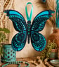 Fabulous Layered Butterfly in Shades Of Turquoise.  Beautiful Home Decor