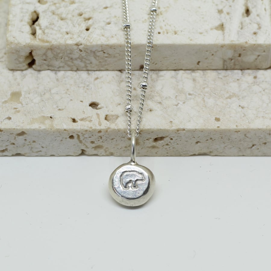Recycled Silver Mama Bear pendant