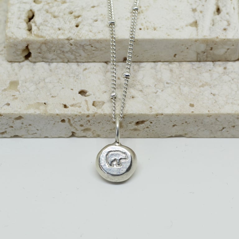 Recycled Silver Mama Bear pendant