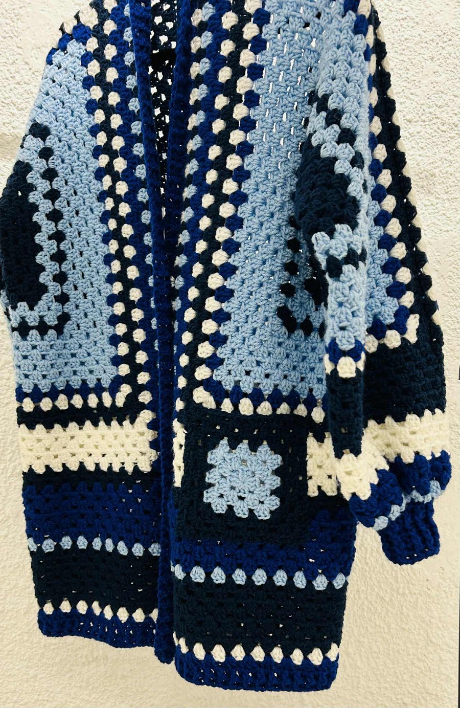 Blue Hexi cardigan Long 1