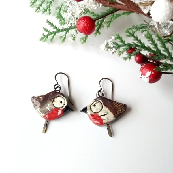 Christmas Robin Earrings