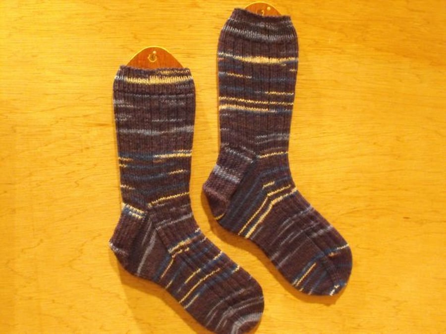 Hand knitted socks, LARGE, size 9-11
