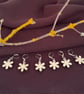 Stitch markers for knitting and crochet, set of 6 wooden flower design  - Image 3