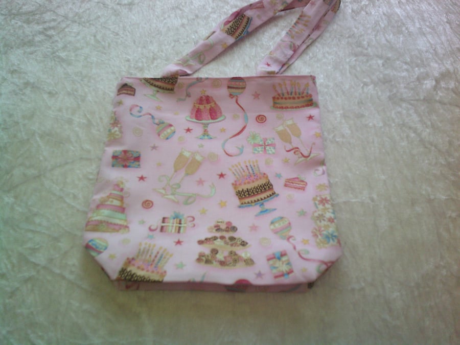 Pink Fabric Bag with Cakes