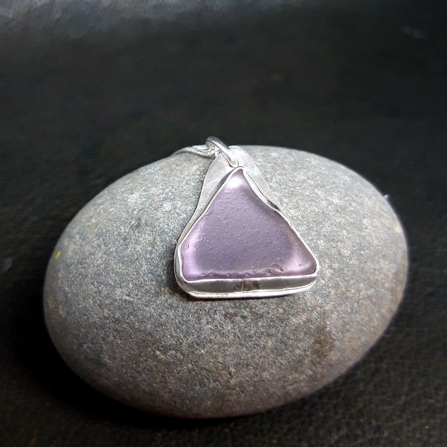 Violet Seaglass Pendant