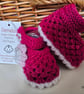 Designer Baby Girl's Pink Knitted Lacey Flower Shoes  3-6 months size - Image 6