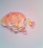 Pink Floral Beads and Pink and White Crystal Necklace with Heart and Earrings - Image 7