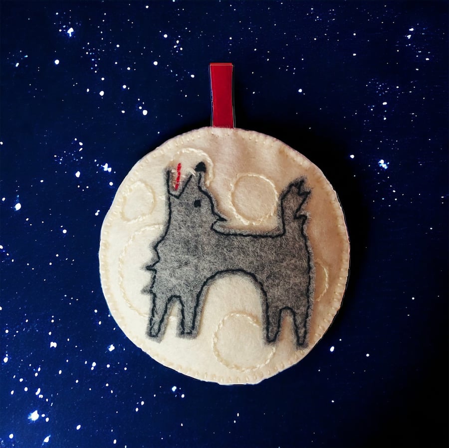 Wolf  Moon Eco Friendly Hanging Decoration