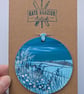 Unique Hand Painted Wooden Decorations. FROSTY BLUES. New colour - Image 4