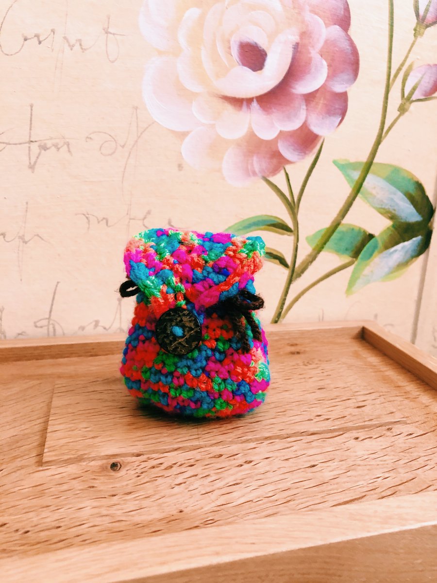 Mini crochet rucksack with keychain