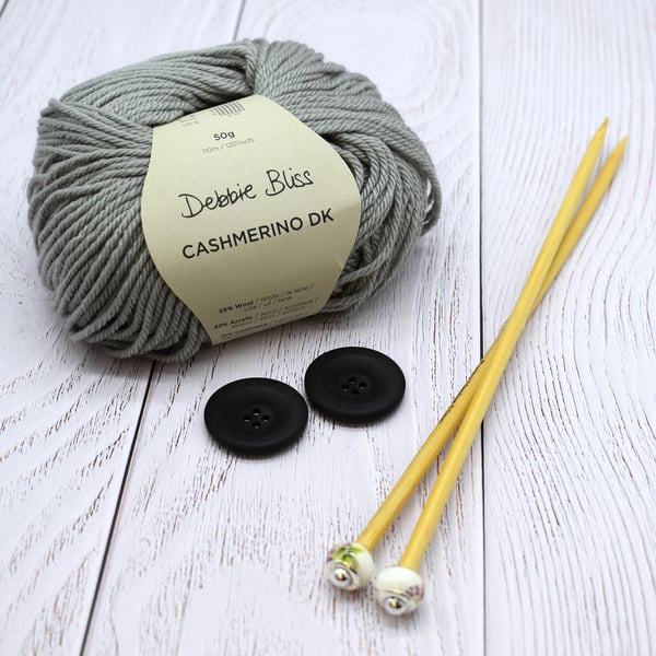 Triple braid headband kit - Knitting, crafts, handmade - Light Grey