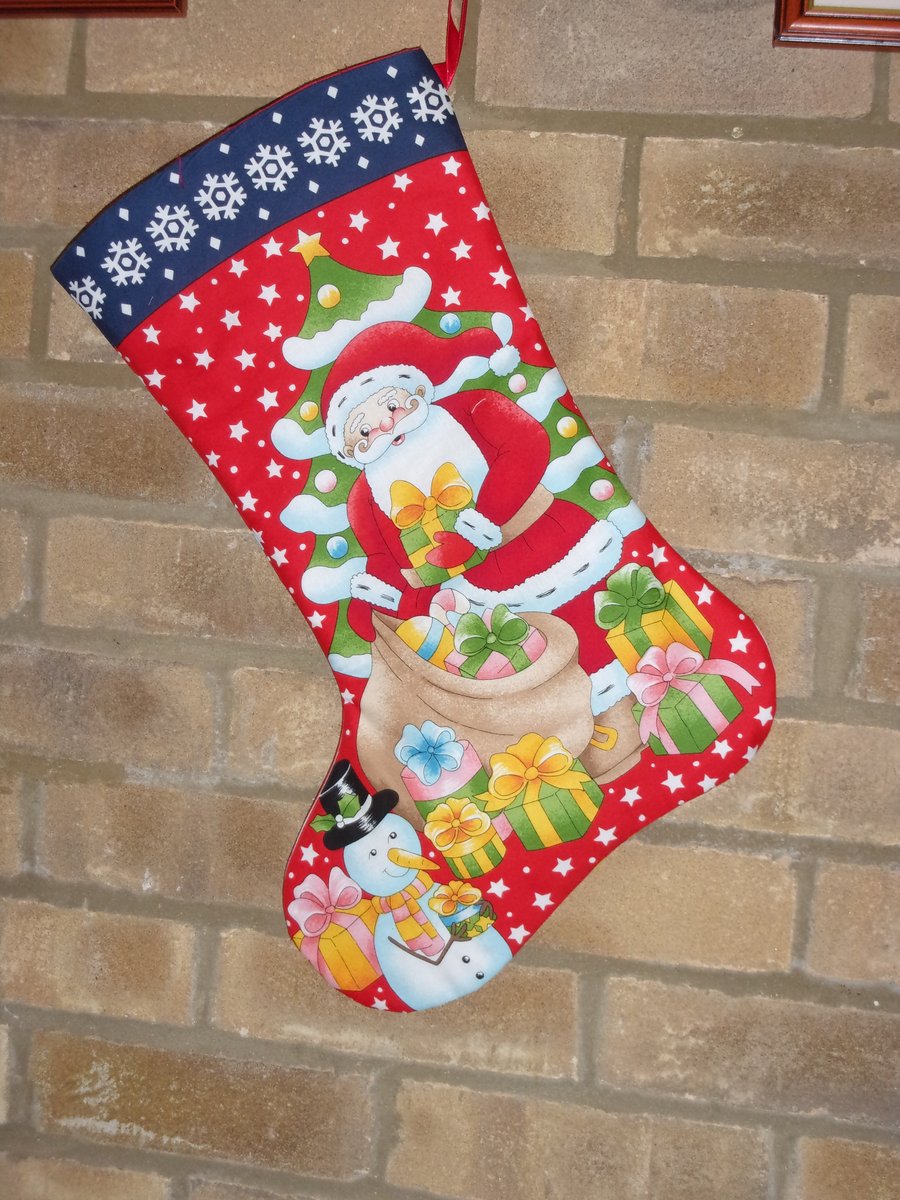 Father Christmas and Rudolph Stocking Panel Father Christmas and Rudolph Stocking Panel