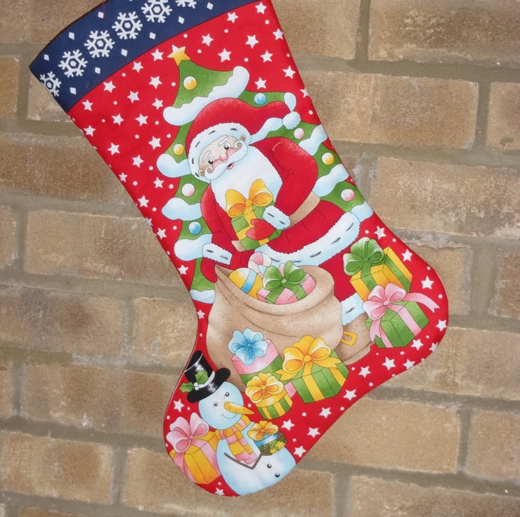 Father Christmas and Rudolph Stocking Panel Father Christmas and Rudolph Stocking Panel
