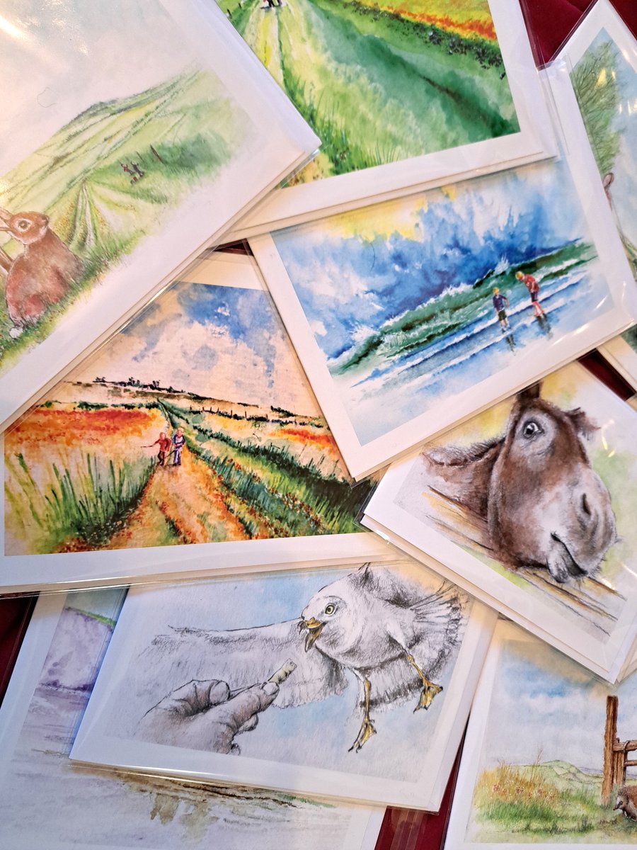 Original hand painted prints of Sussex printed Greeting Cards for charity