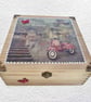 Rome Scooter: Decorated Wooden Trinket Keepsake Box 24cm