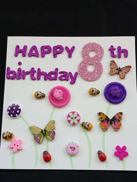 Handmade 8th birthday card 
