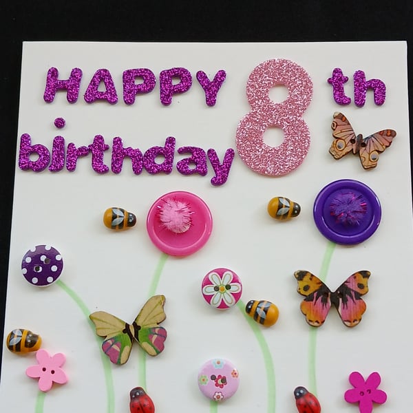Handmade 8th birthday card 